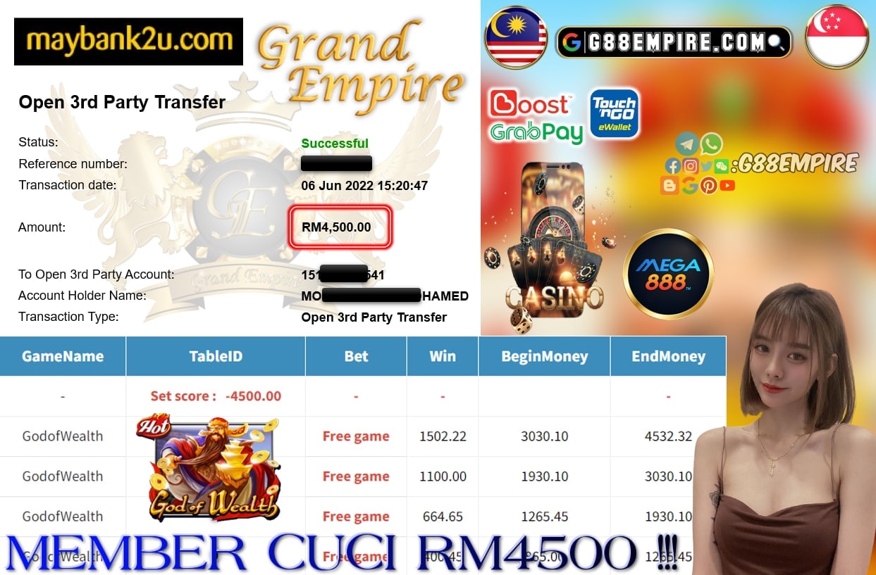 MEGA888 - GODOFWEALTH CUCI RM4500 !!!