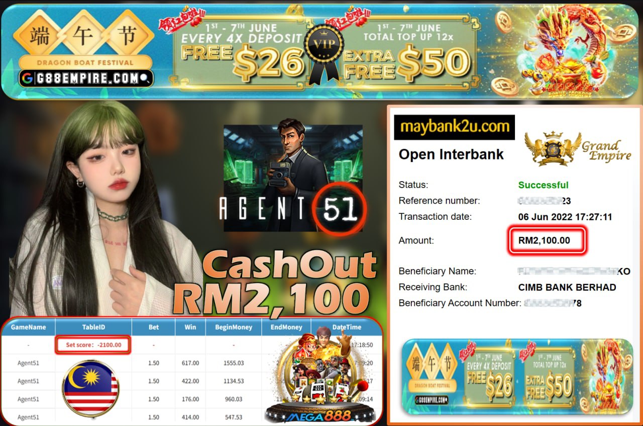 MEGA888 - AGENT51 CUCI RM2,100 !!!