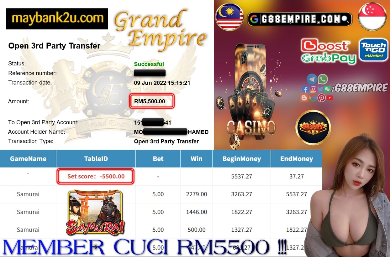 PUSSY888 - SAMURAI CUCI RM5500 !!!