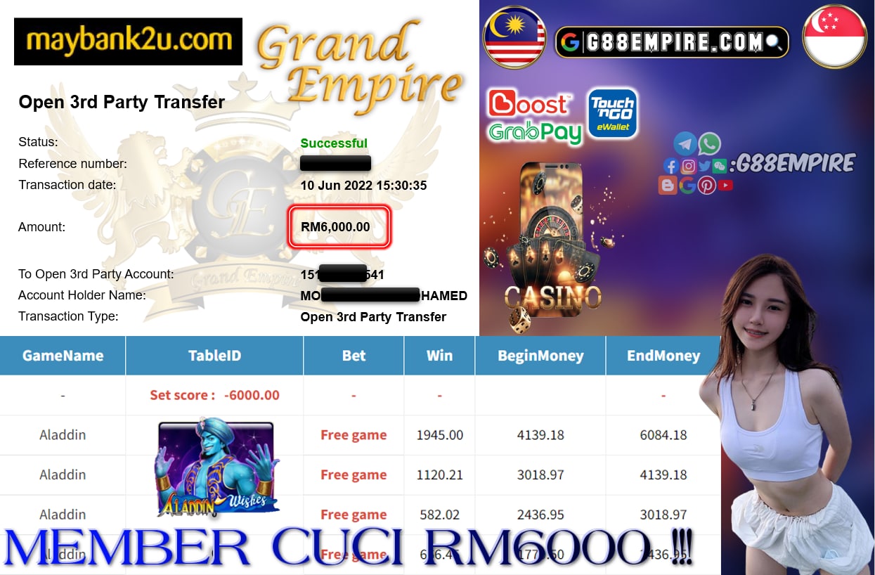 MEGA888 - ALADDIN CUCI RM6000 !!!