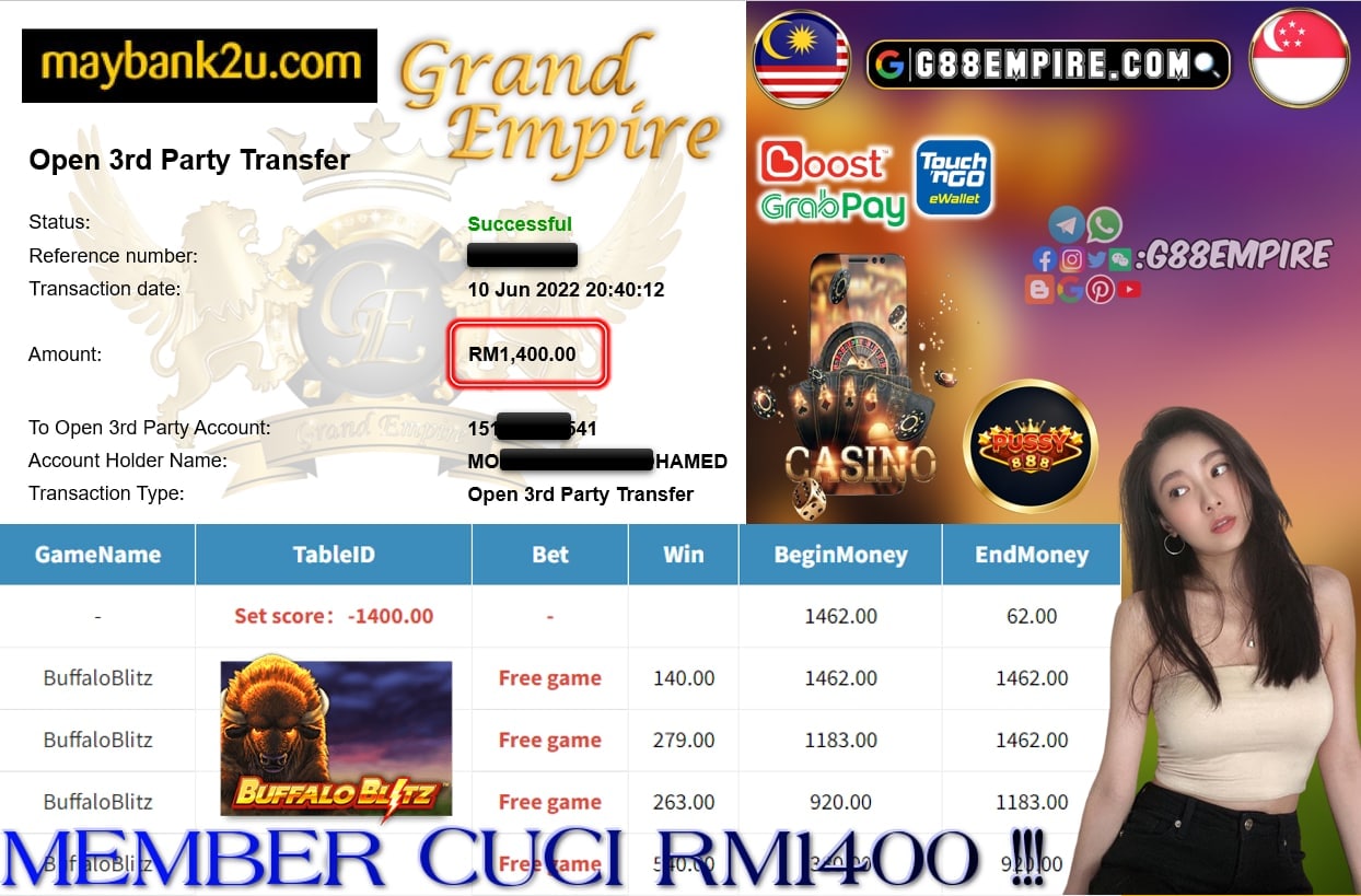 PUSSY888 - BUFFALOBLITZ CUCI RM1400 !!!