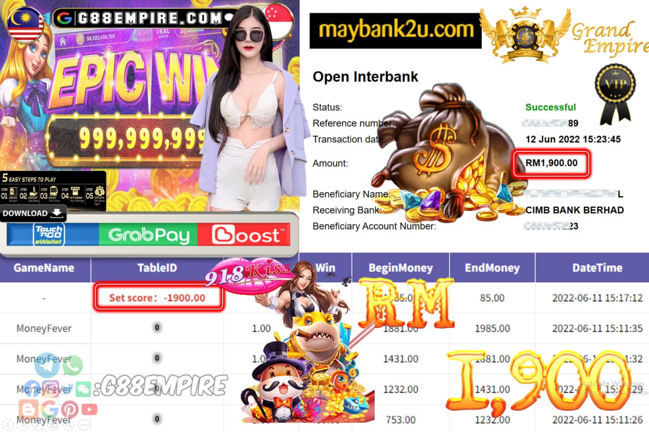 918KISS - MONEYFEVER CUCI RM1,900 !!!