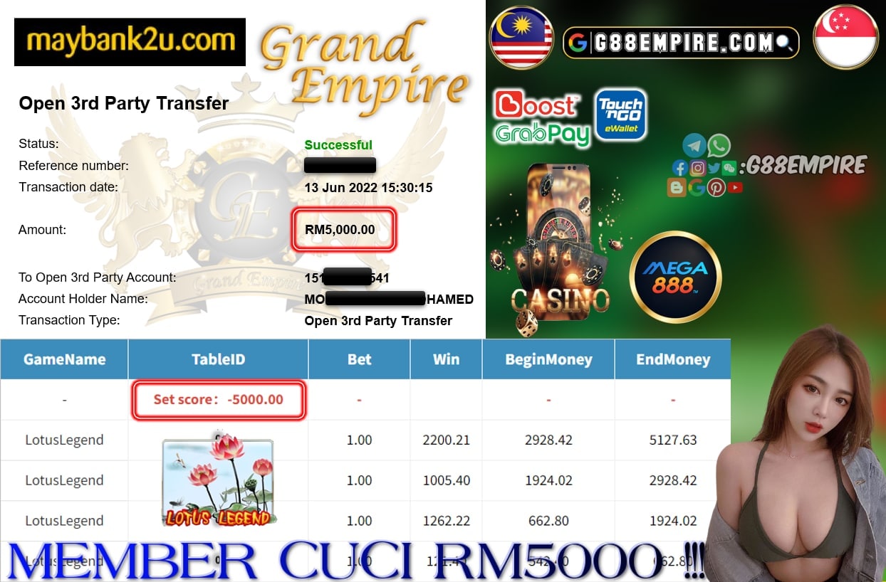 MEGA888 - LOTUSLEGEND CUCI RM5000 !!!MEGA888 - LOTUSLEGEND CUCI RM5000 !!!