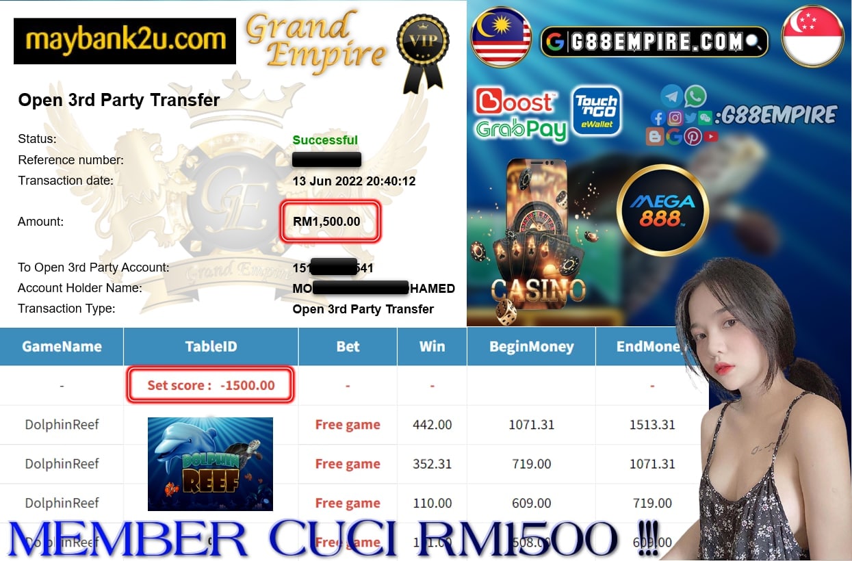 MEGA888 -  DOLPHINREEF CUCI RM1500 !!!