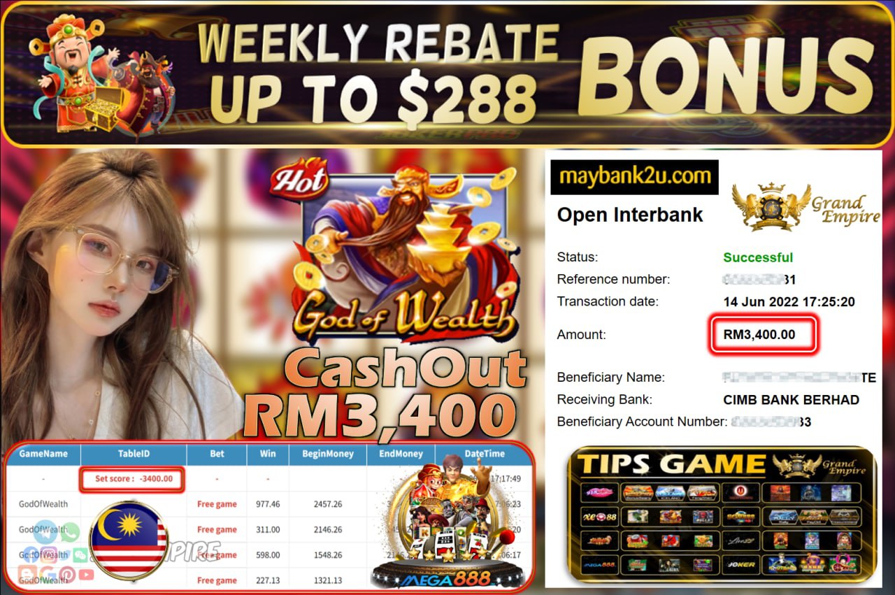 MEGA888 - GODOFWEALTH CUCI RM3,400 !!!