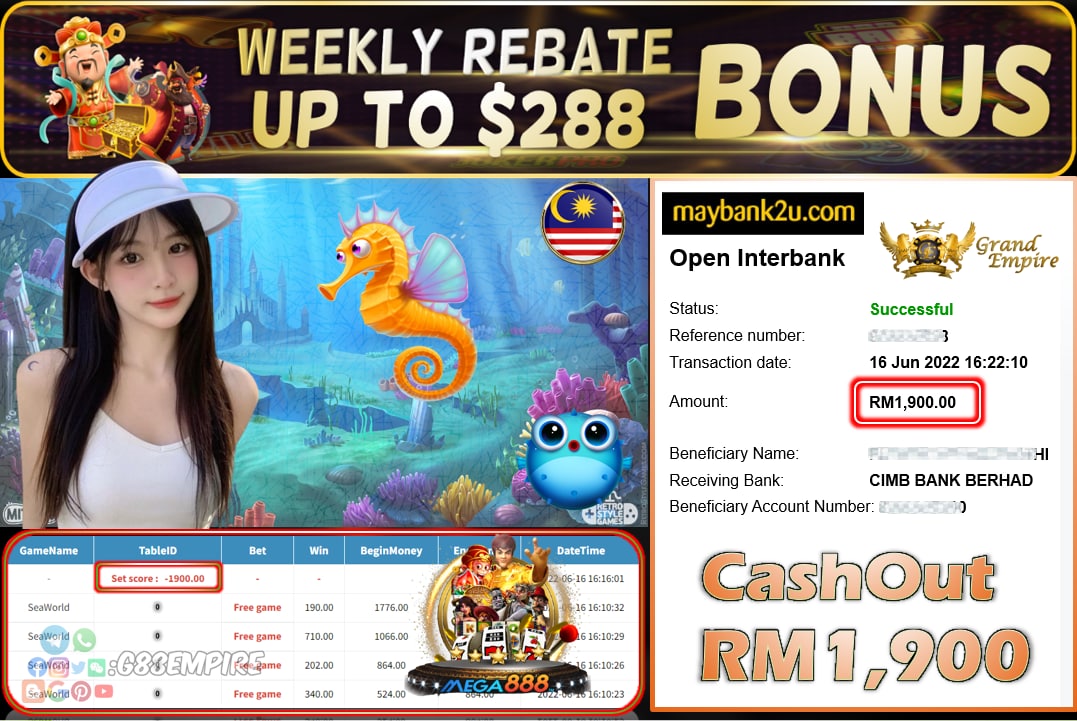 MEGA888 - SEAWORLD CUCI RM1,900 !!!