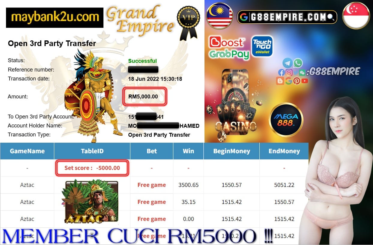 MEGA888 - AZTAC CUCI RM5000 !!!