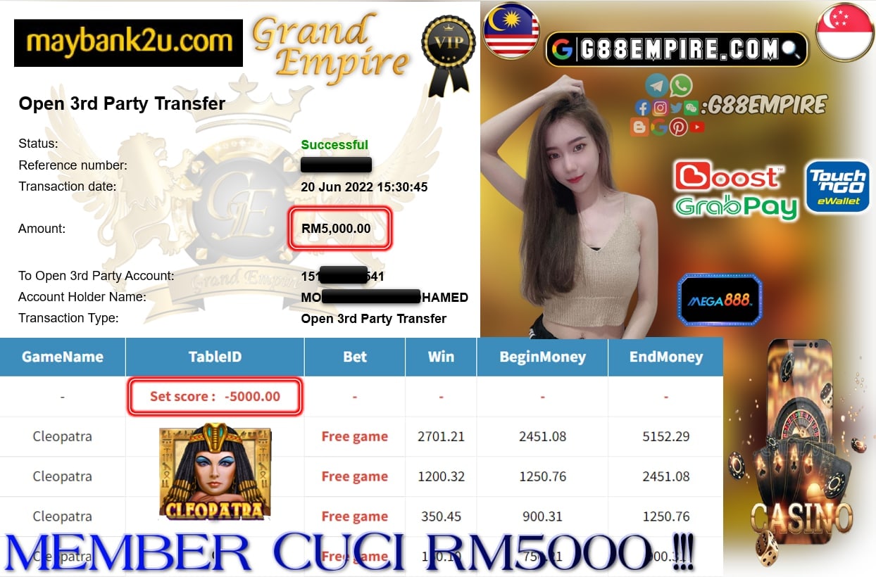 MEGA888 - CLEOPATRA CUCI RM5000 !!!