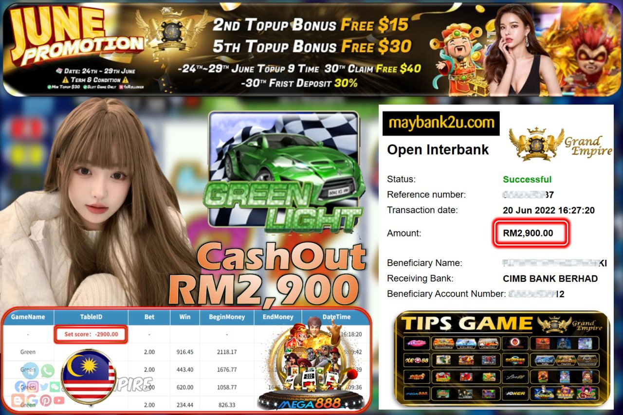 MEGA888 - GREENLIGHT CUCI RM2,900 !!!