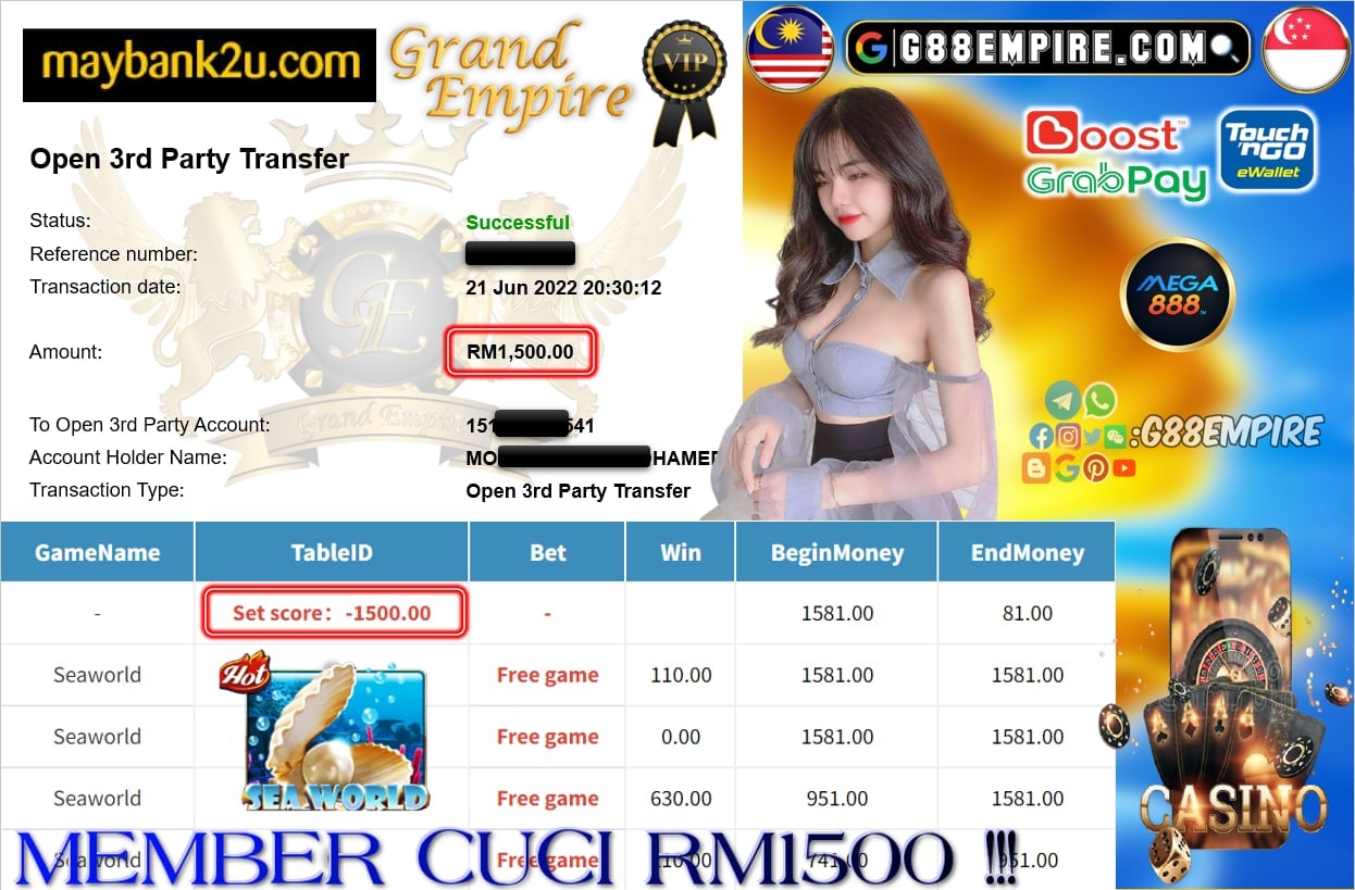 MEGA888 - SEAWORLD CUCI RM1500 !!!