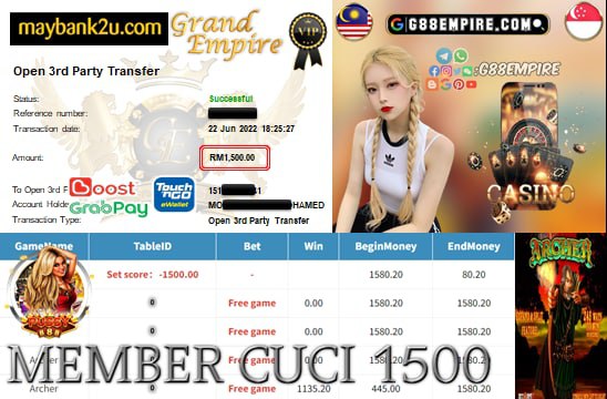 PUSSY888 ARCHER CUCI RM 1500!!!