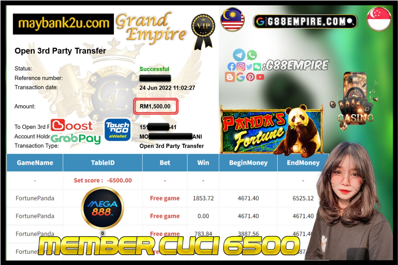 MEGA888 FORTUNEPANDA CUCI 6500