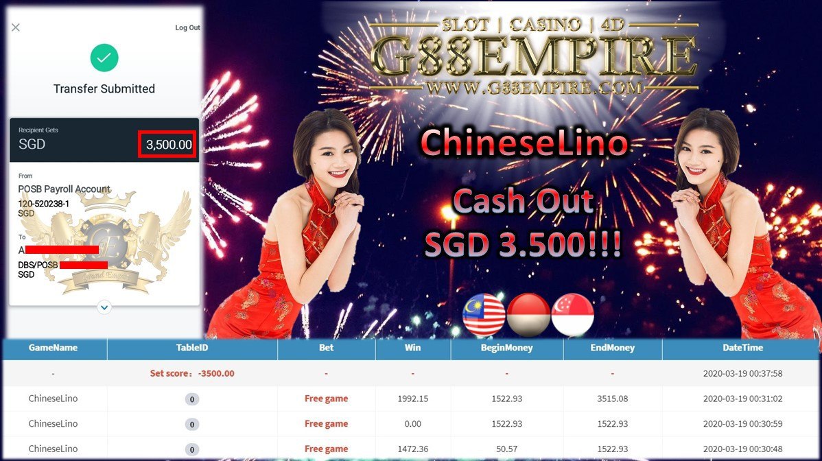 CHINESELINO CASH OUT SGD 3.500!!!