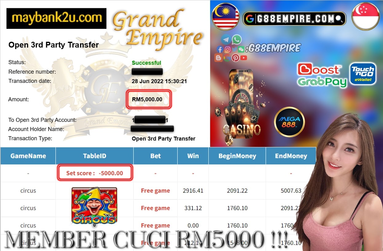 MEGA888 - CIRCUS CUCI RM5000 !!!