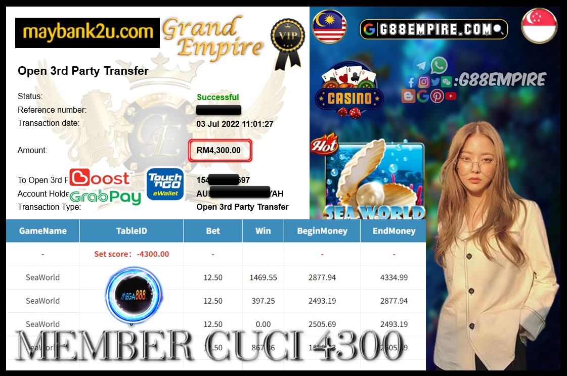 MEGA888 SEAWORLD CUCI 4300