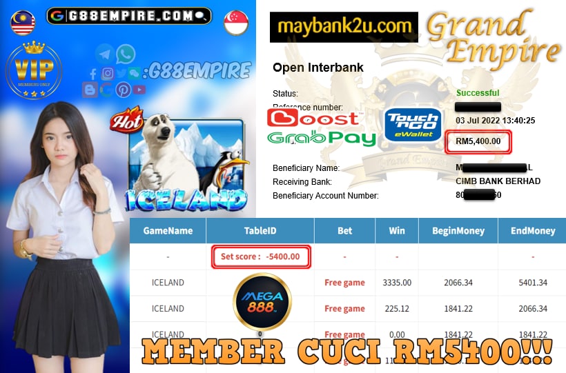 MEGA888 ICELAND CUCI RM5400