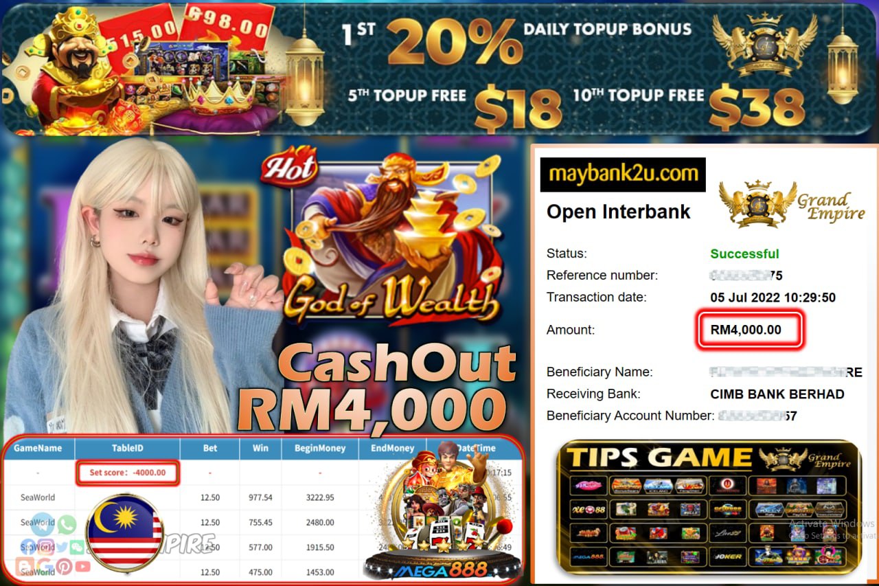 MEGA888 - GODOFWEALTH CUCI RM4,000 !!!