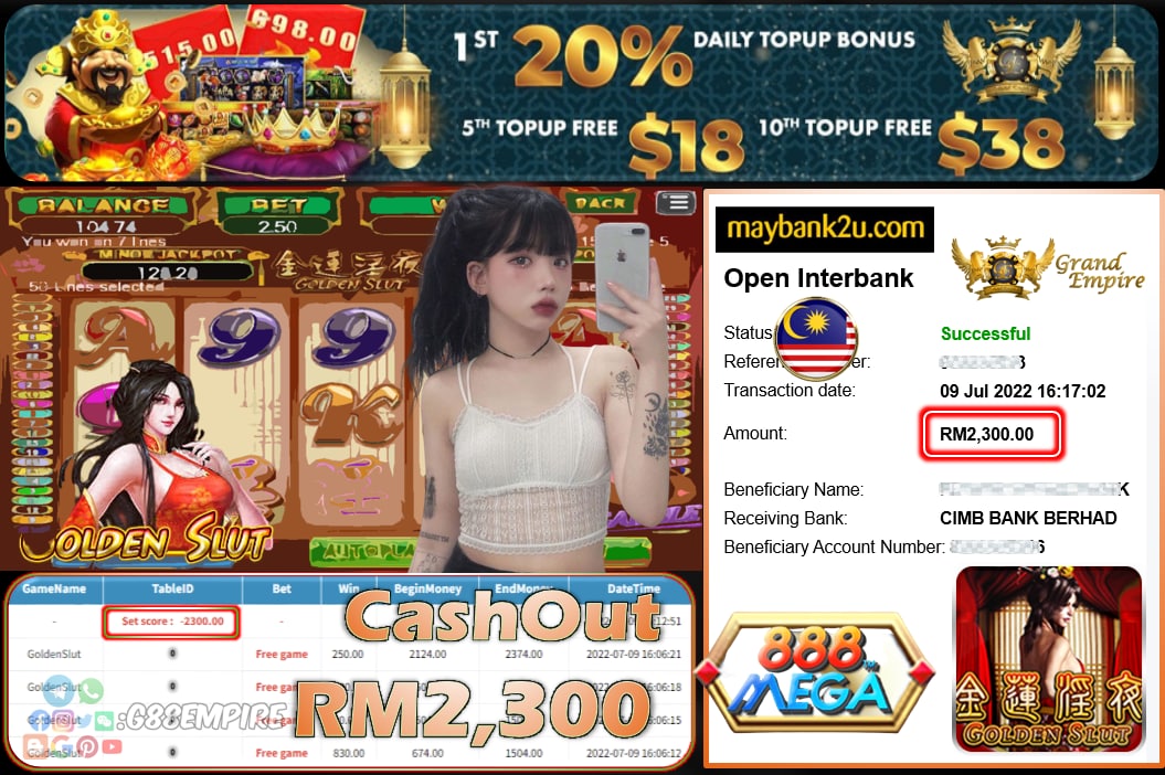 MEGA888 GOLDENSLUT CUCI 2300