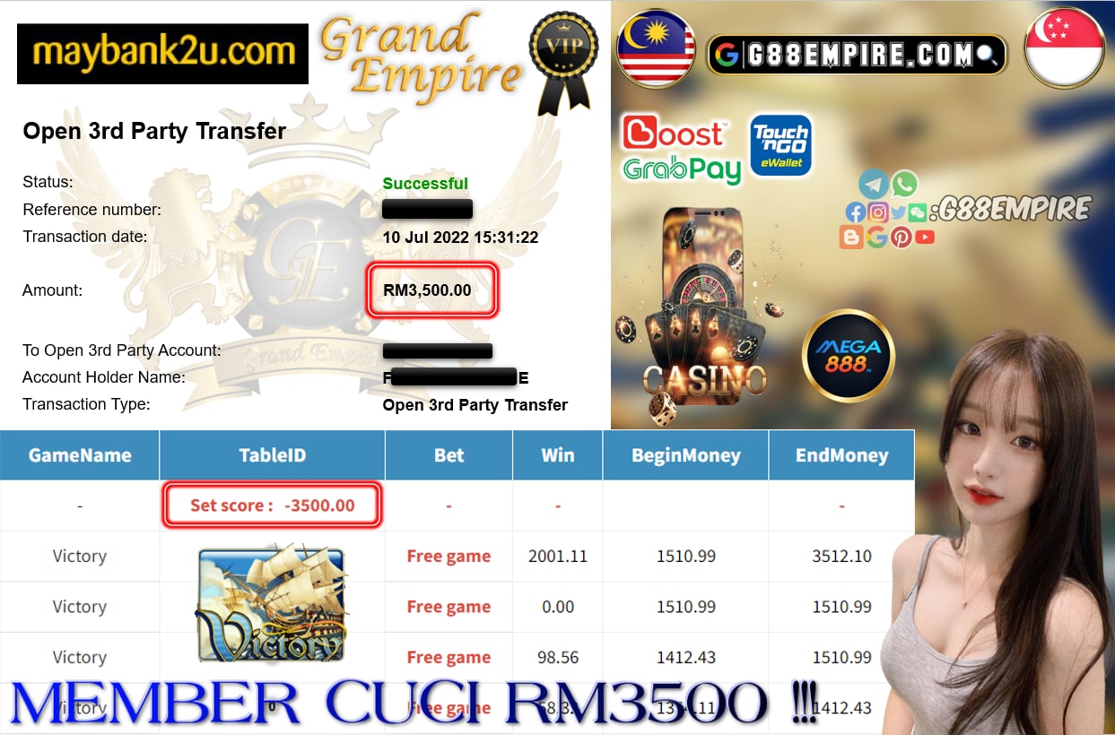 MEGA888 - VICTORY CUCI RM3500 !!!