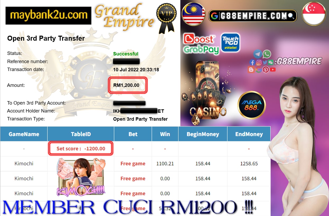 MEGA888 - KIMOCHI CUCI RM1200 !!!