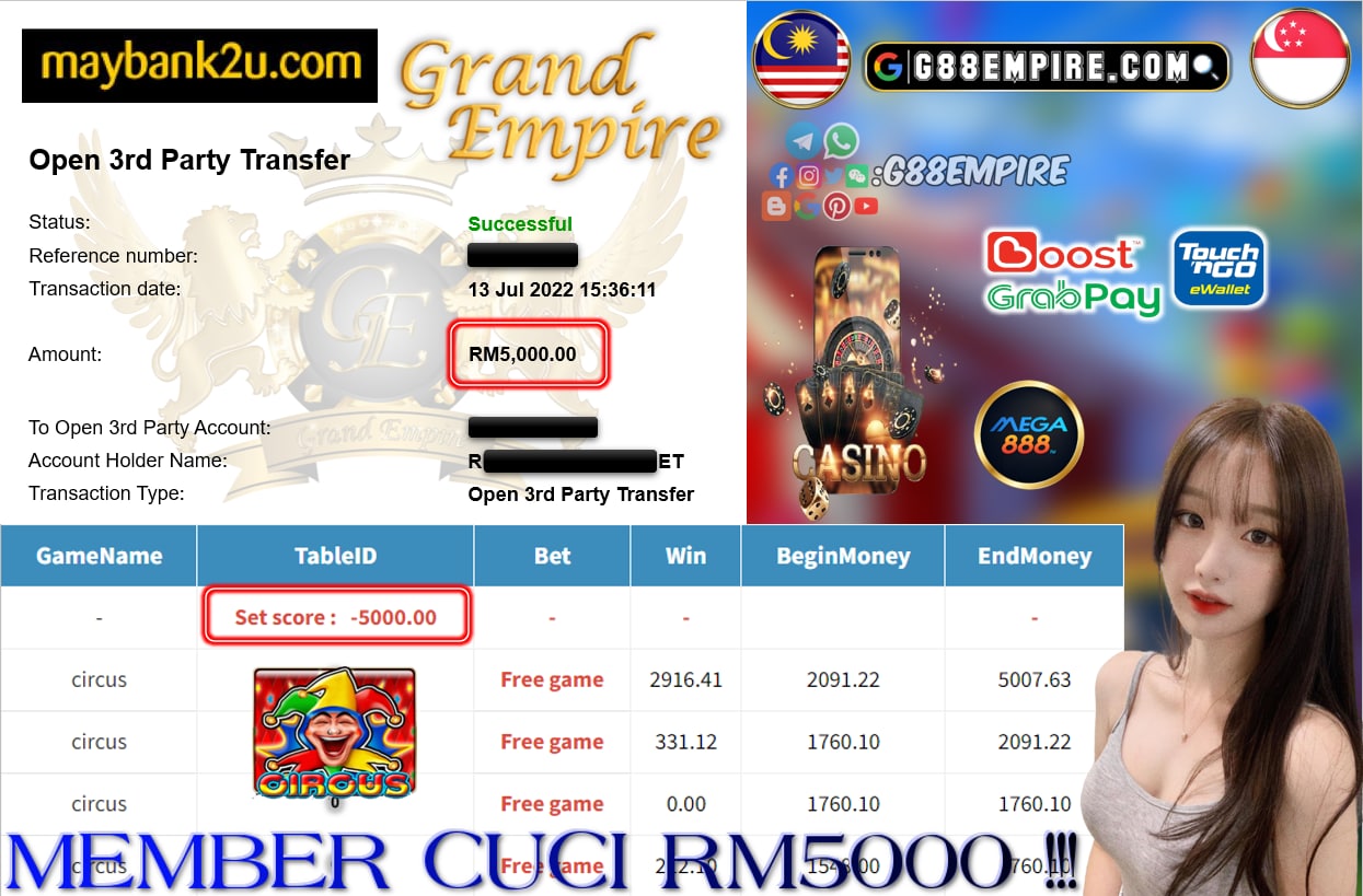 MEGA888 - CIRCUS CUCI RM5000 !!!