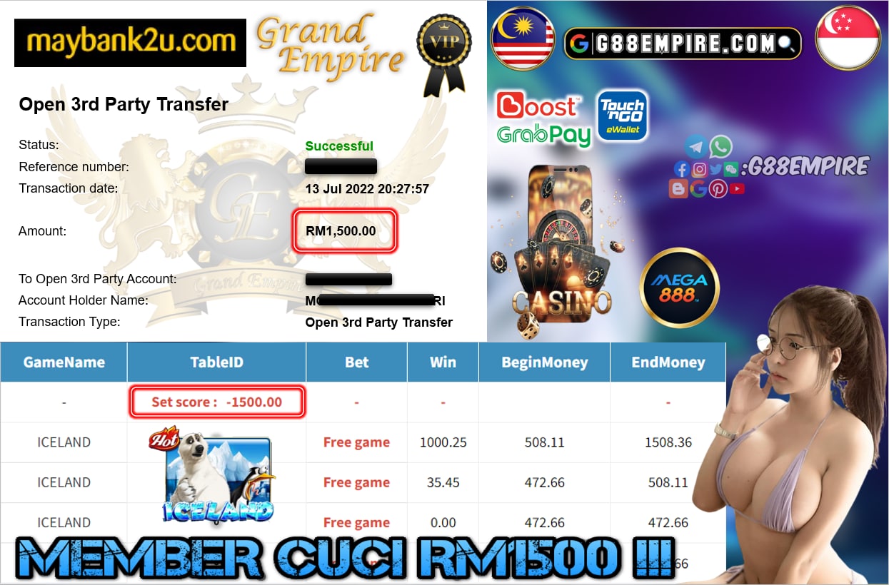 MEGA888 -  ICELAND CUCI RM1500 !!!