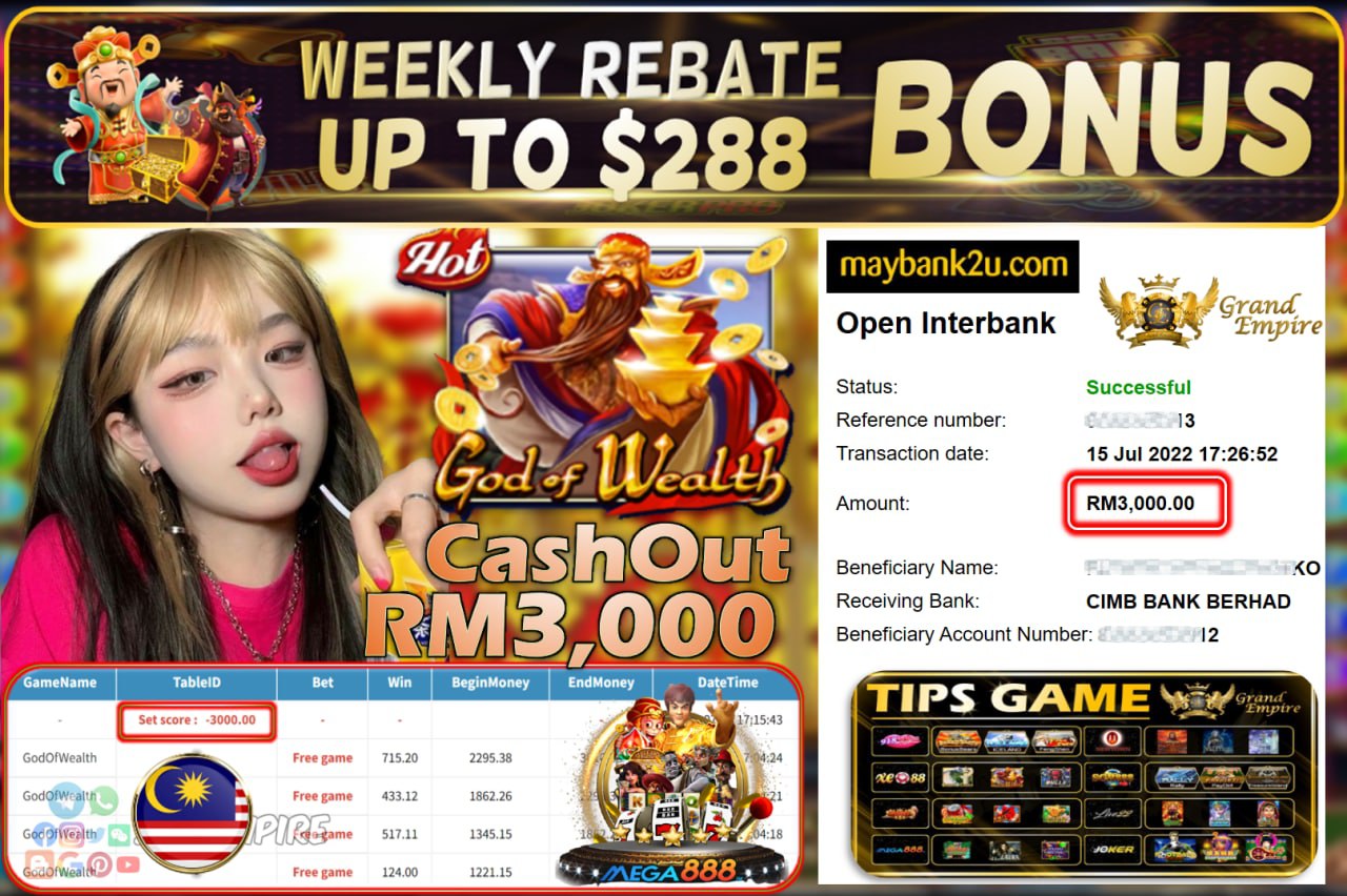 MEGA888 - GODOFWEALTH CUCI RM3,000 !!!