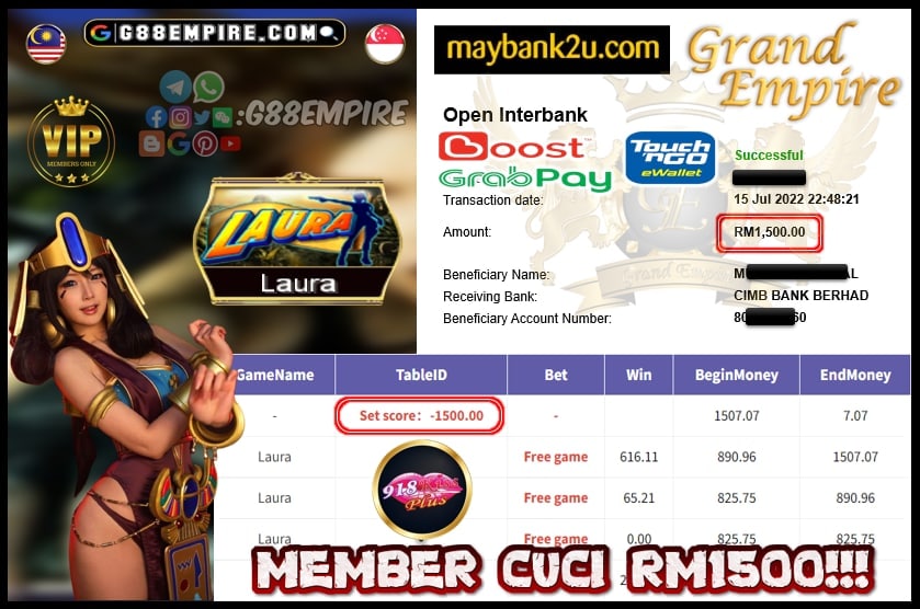 MEGA888 LAURA CUCI RM1500!!!