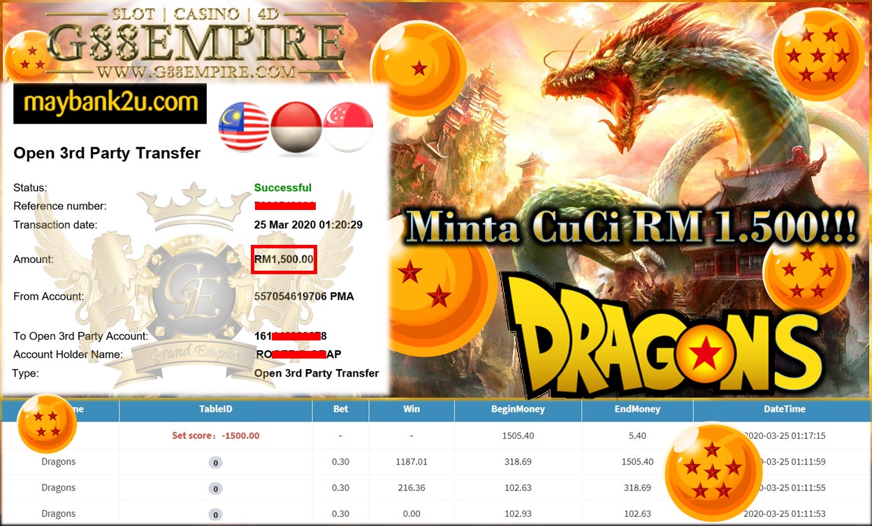 DRAGONS MINTA CUCI RM 1.500!!!