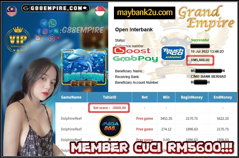 MEGA888 DOLPHINEREEF CUCI RM5600