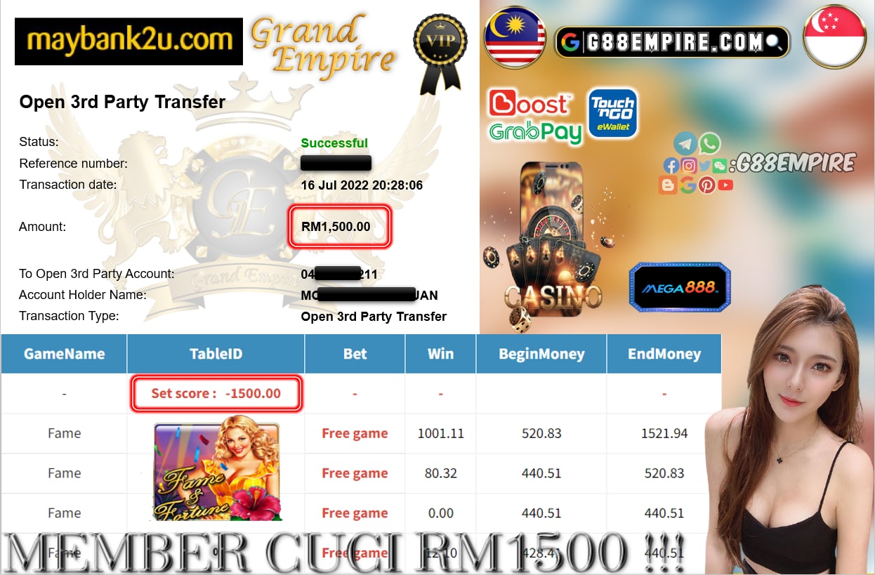 MEGA888 - FAME CUCI RM1500 !!!