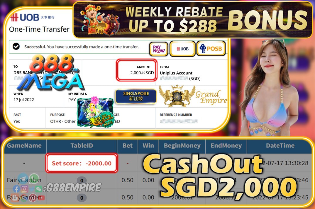 MEGA888 ~ FAIRYGARDEN CASHOUT SGD2000 !!!