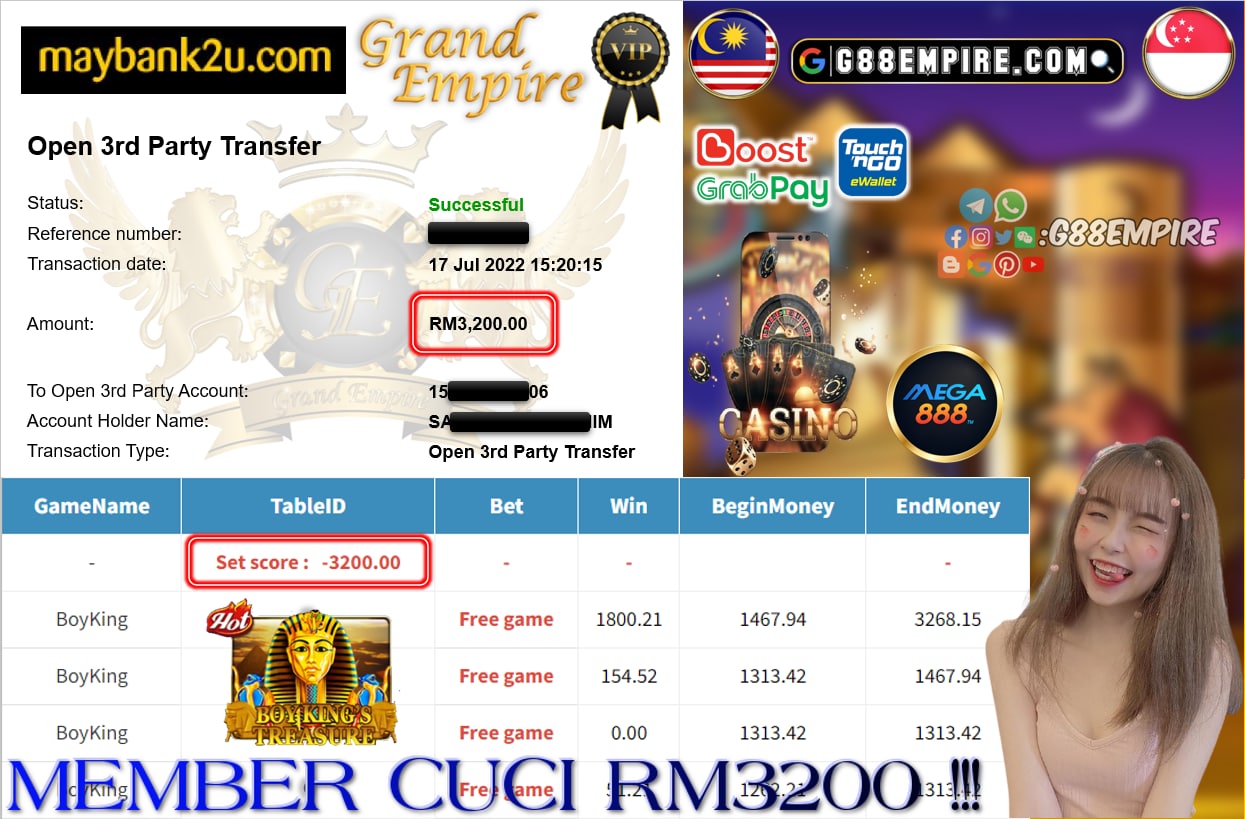 MEGA888 - BOYKING CUCI RM3200 !!!