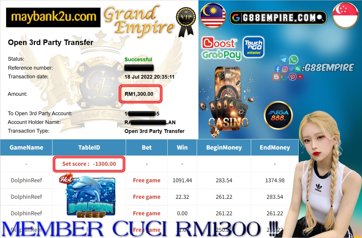 MEGA888 - DOLPHINREEF CUCI RM1300 !!!