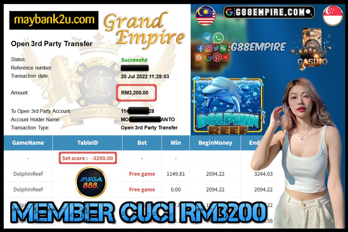 MEGA888 DOLPHINREEF CUCI RM3.200 !!!!!