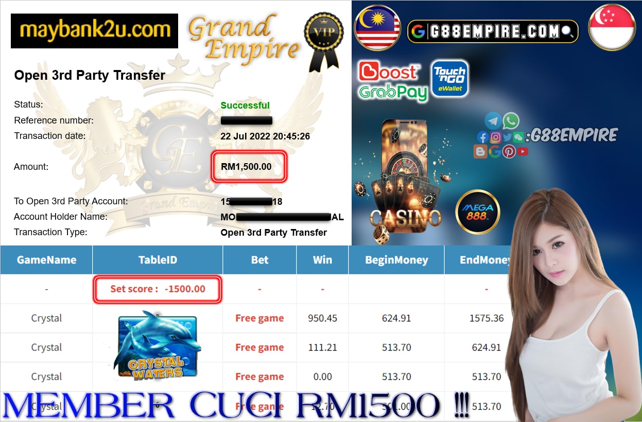 MEGA888 - CRYSTAL CUCI RM1500 !!!