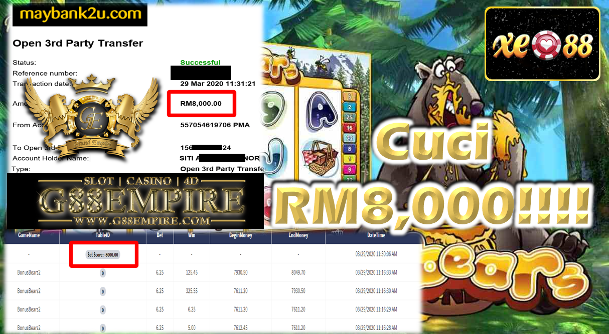 MEMBER MAIN BONUSBEARS CUCI RM8,000!!!!!