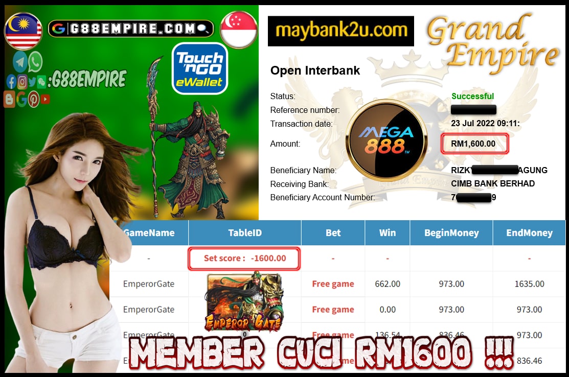 MEGA888 - EMPERORGATE - CUCI  RM1,600 !!!!!!!