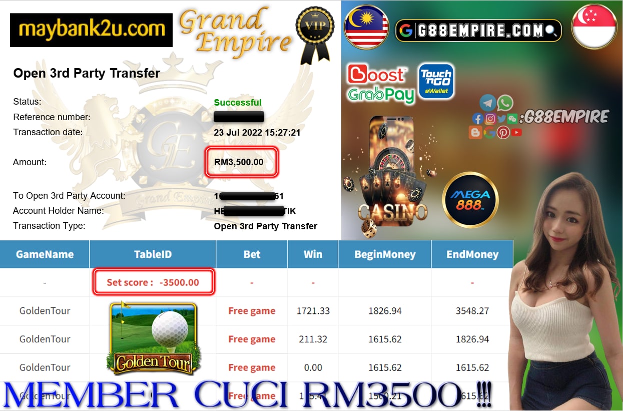 MEGA888 - GOLDENTOUR CUCI RM3500 !!!