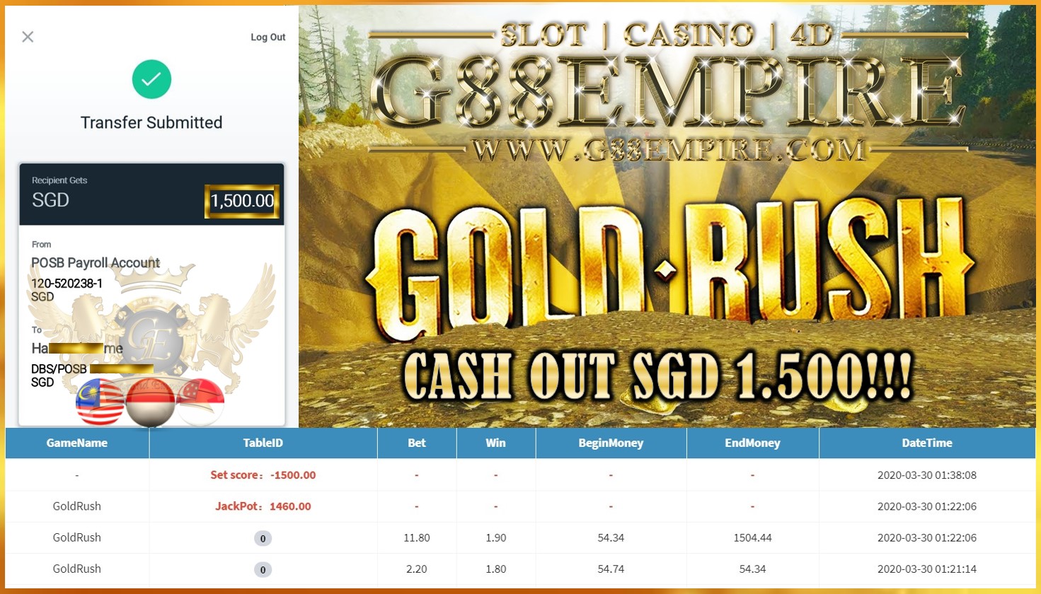GOLD RUSH CASH OUT 1.500!!!