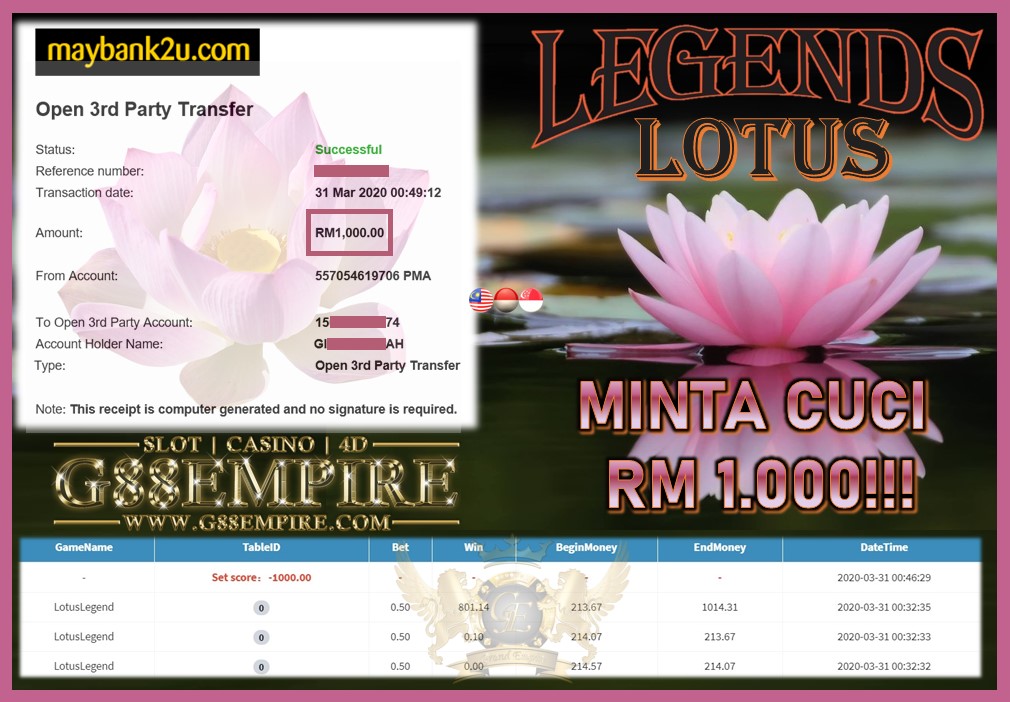 LOTUSLEGEND MINTA CUCI RM 1.000!!!