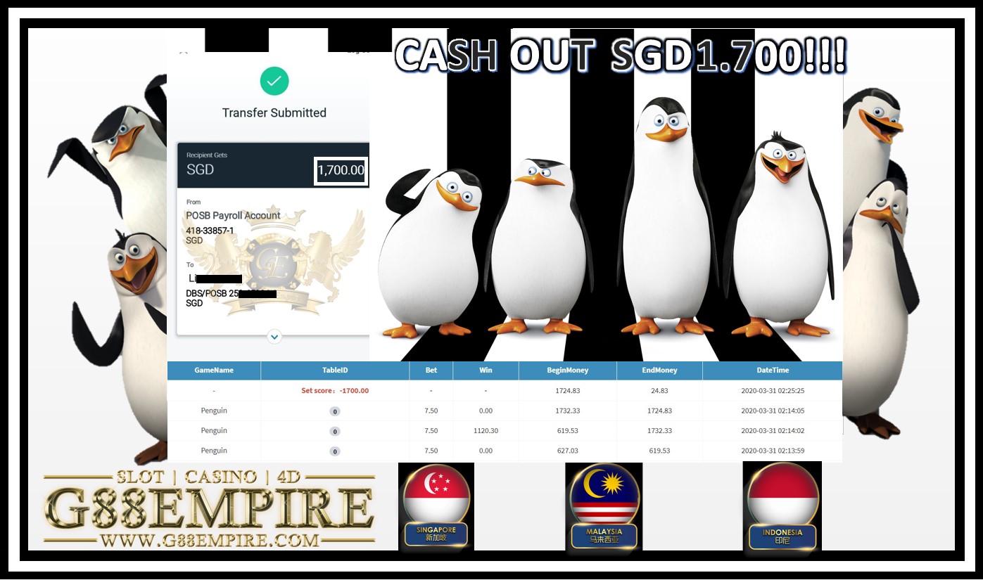 PENGUIN CASH OUT SGD 1.700!!!