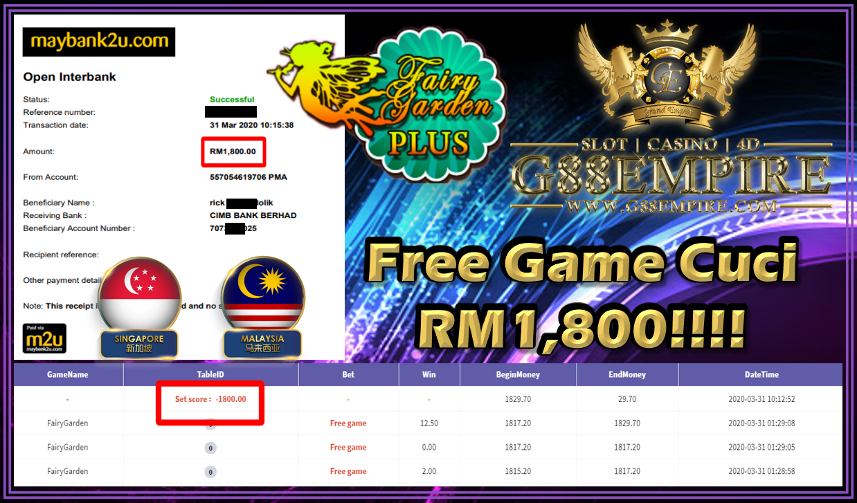 MEMBER MAIN FAIRYGARDEN CUCI RM1,800!!!