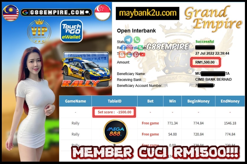 MEGA888 RALLY CUCI RM1500