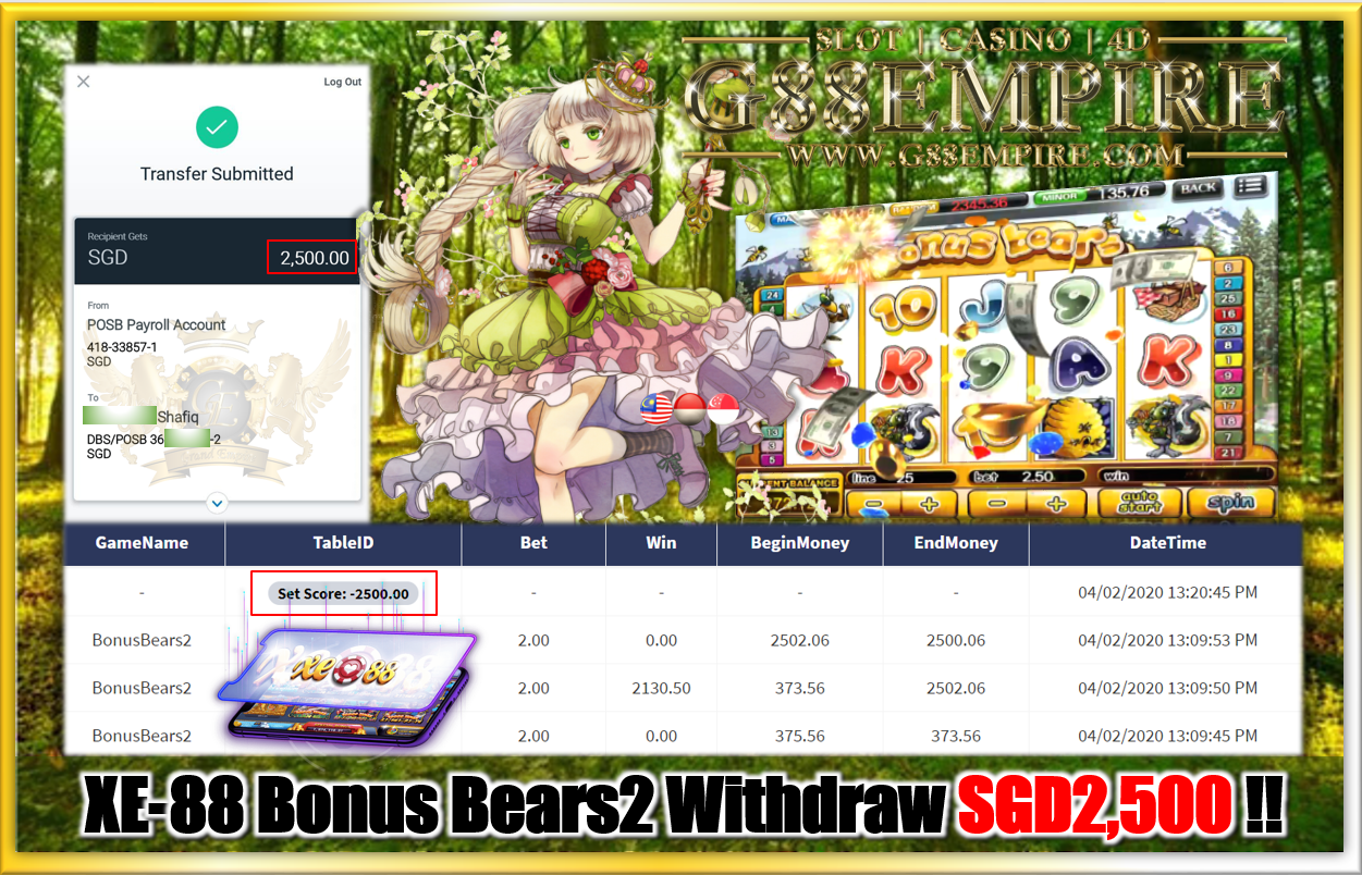 BONUS BEARS2 WITHDRAW SGD2,500 !!