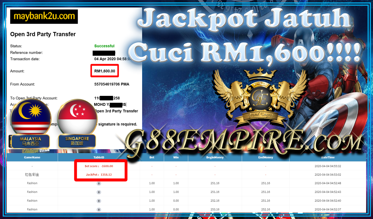 MEMBER DAPAT JACKPOT CUCI RM1,600!!!!!