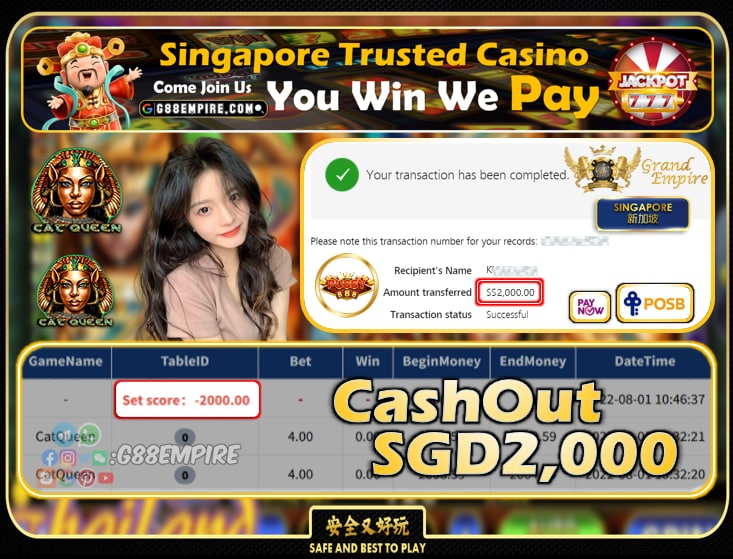 PUSSY888 ~ CATQUEEN CASHOUT SGD2000!!!