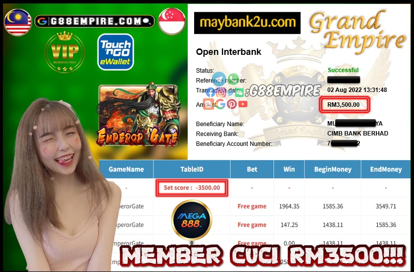 MEGA888 EMOERORGATE CUCI RM3500