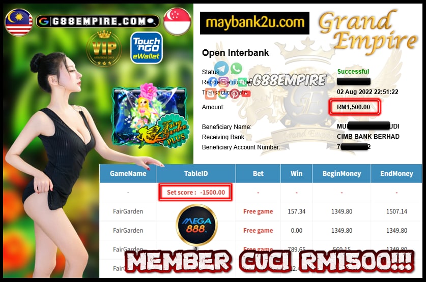 MEGA888 FAIRGARDEN CUCI RM1500