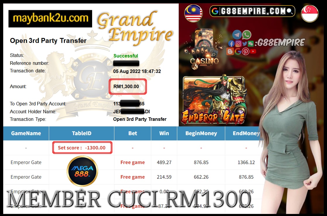 MEGA888 EMPERORGATE CUCI 1,300